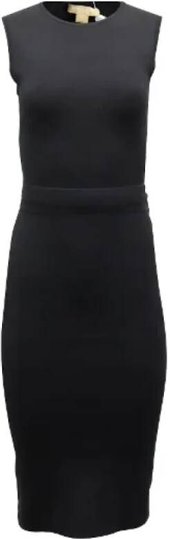 Michael Kors Pre-owned Preated Viscose-jurken Zwart Dames