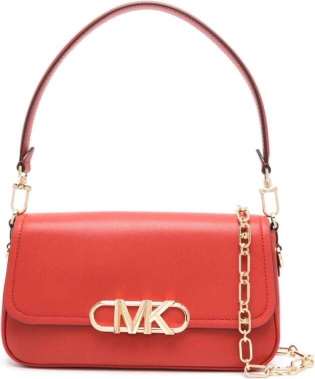 Michael Kors Rode Leren Parker Schoudertas Rood Dames