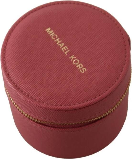 Michael Kors roze lederen zip ronde zakje portemonnee opslagportemonnee Roze Dames