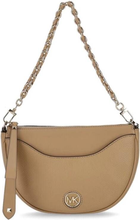 Michael Kors Halve Maan Pochette Crossbody Tas Brown Dames