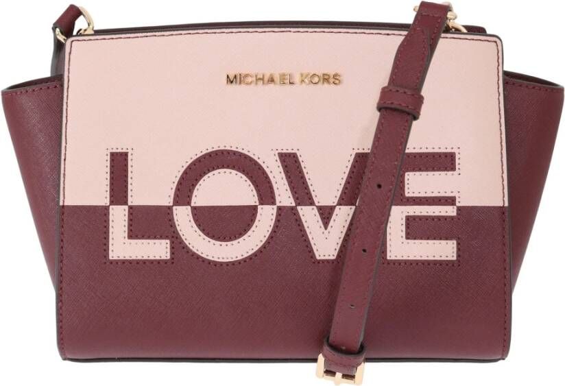 Michael Kors Bordeaux Selma Leather Shoulder Bag Rood Dames