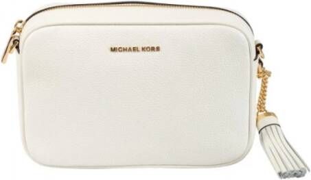 Michael Kors Witte Camera Tas met Gouden Details White Dames