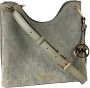 Michael Kors Joan Grote Geperforeerde Suède Leren Slouchy Messenger Handtas Green Dames - Thumbnail 1