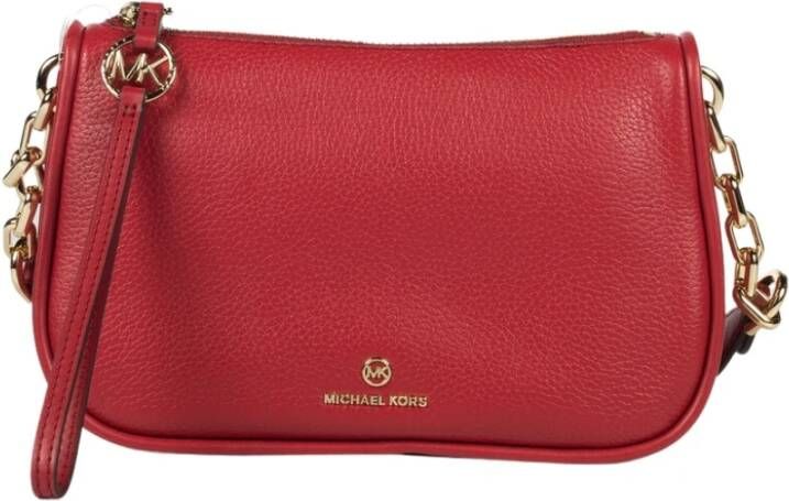 Michael Kors Elegante Leren Handtas met Gouden Details Red Dames