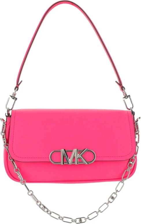 Michael Kors Schoudertas met klep van kalfsleer Pink Dames