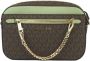 Michael Kors Jet Set Large EW Bruin Salie PVC Leren Rits Ketting Crossbody Handtas Green Dames - Thumbnail 1
