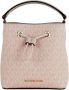 Michael Kors Suri Kleine Donkere Poeder Blush Handtekening PVC Emmer Crossbody Handtas Beige Dames - Thumbnail 1