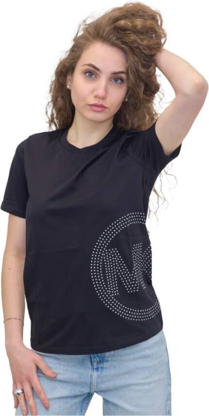 Michael Kors T-shirt met bedrukt logo en strass Zwart Dames