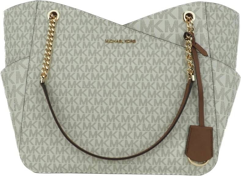 Michael Kors Jet Set Travel Tote Beige Canvas Beige Dames