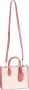 Michael Kors Mirella Handtas Rozenprint Gecoat Canvas Afneembare Schouderband Pink Dames - Thumbnail 1