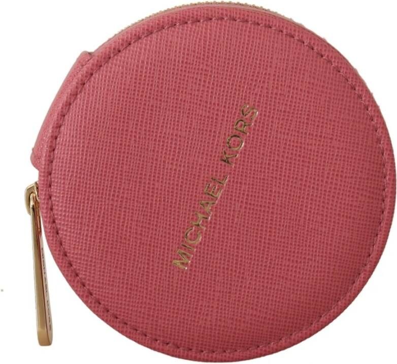 Michael Kors roze lederen zip ronde zakje portemonnee opslagportemonnee Roze Dames
