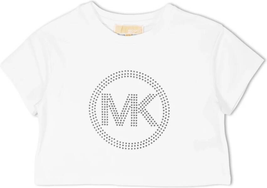 Michael Kors Kids T-shirt met pailletten logo Wit
