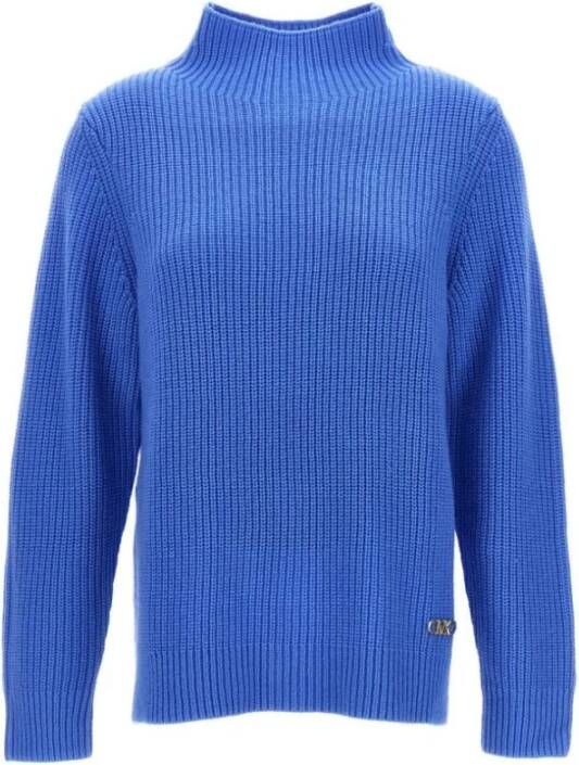 Michael Kors Wollen Half-Zip Sweaters Blauw Dames