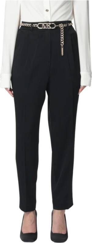 Michael Kors Zwarte zachte broek met ketting Zwart Dames