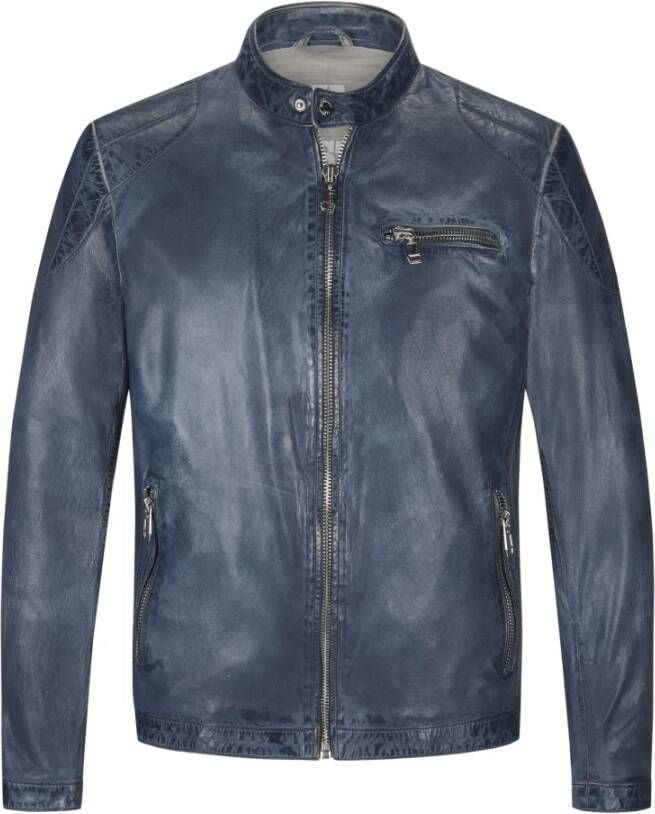 Milestone Leren jack met opstaande kraag model 'Emilio'