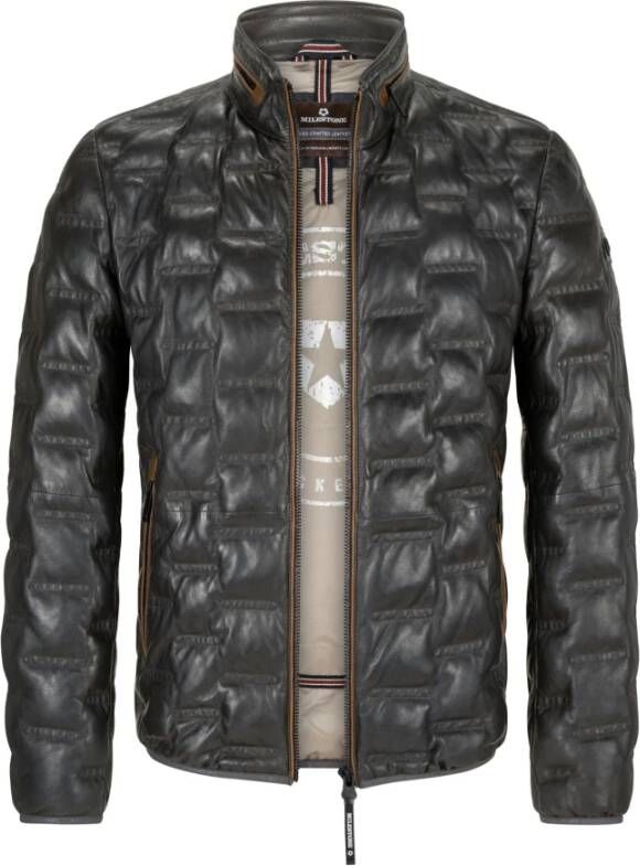 Milestone MS-Aversa Leather Jacket Grijs Heren