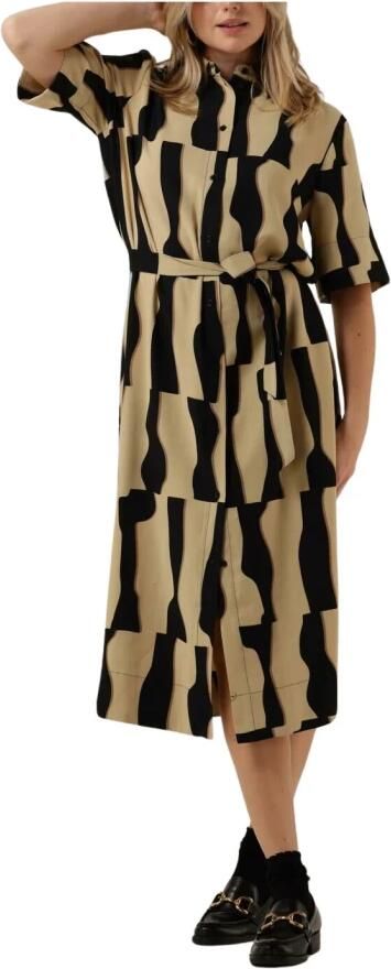 Minimum Beige Midi Jurk Idinna Multicolor Dames - Foto 3