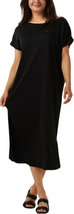 MINUS Dames Jurken Ophelia Boat Neck Short Sleeve Midi Modal Dress Zwart - Foto 6