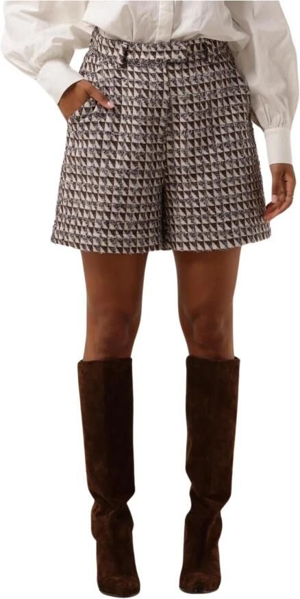 Minus Bruin Geruite Amaya Shorts Brown Dames - Foto 3