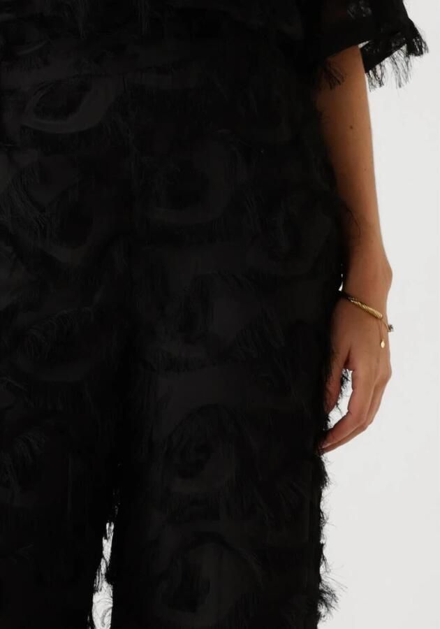 Minus Elegante franje hoge taille broek Black Dames - Foto 4