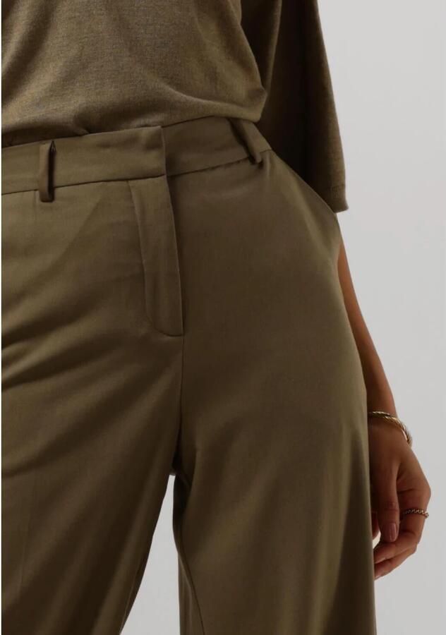 MINUS Dames Broeken Elvera Mid Waist Pant Olijf