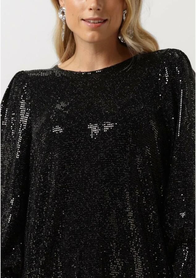 Minus Elegante Zwarte Pailletten Jurk Black Dames - Foto 4