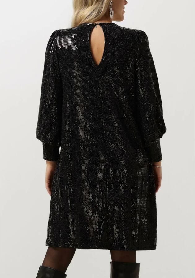 Minus Elegante Zwarte Pailletten Jurk Black Dames - Foto 5