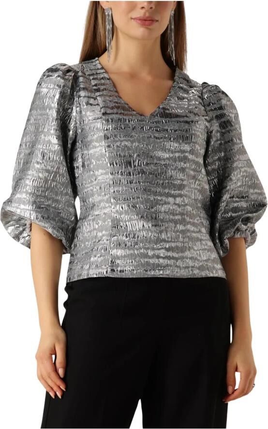 Minus Grijze V-hals Blouse veelzijdig en elegant Gray Dames - Foto 7