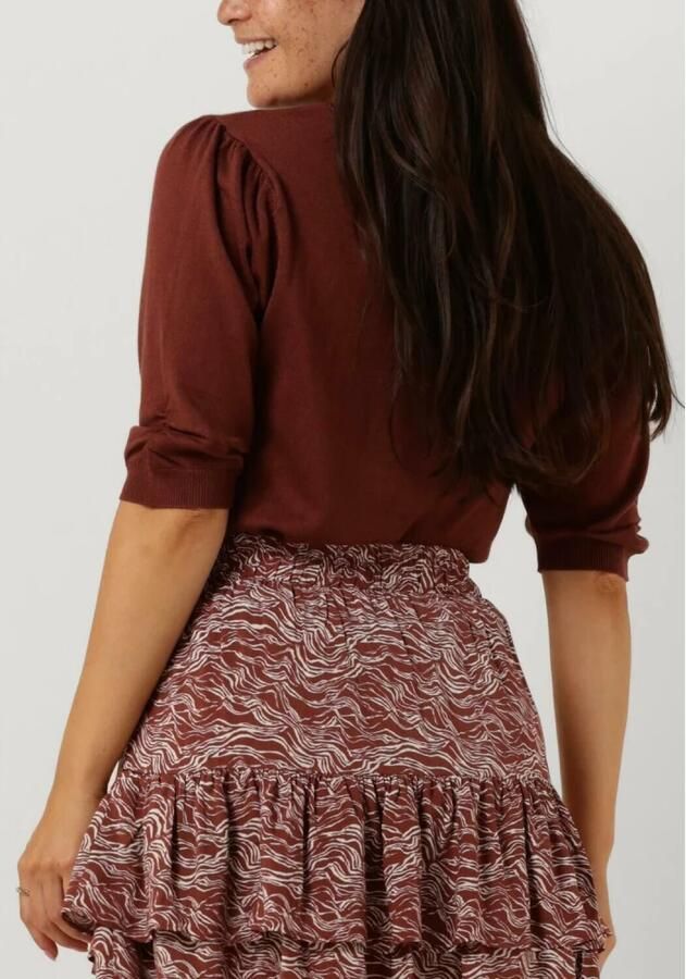 MINUS Dames Tops & T-shirts Pam Scoop Neck Half Sleeve Knit T-shirt Bruin - Foto 2