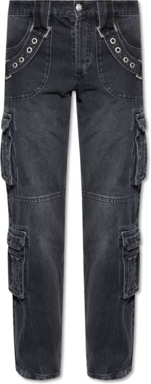 Misbhv Binnenin een Dark Echo collectie cargo jeans Zwart Heren