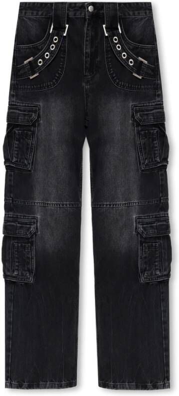 Misbhv Binnenin een donkere Echo collectie cargo jeans Black Dames