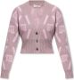 Misbhv Argyle Gebreide Vest Roze Monogram Patroon Pink Dames - Thumbnail 1