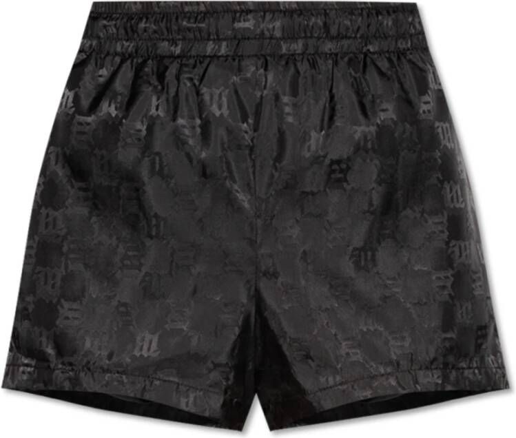 Misbhv Monogram Nylon Zwarte Shorts Black Dames