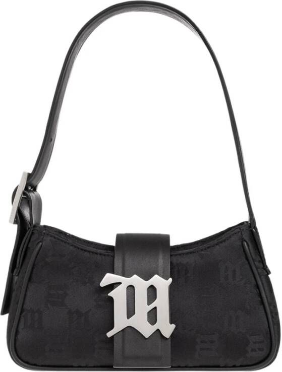 Misbhv Monogrammed hobo shoulder bag Zwart Dames