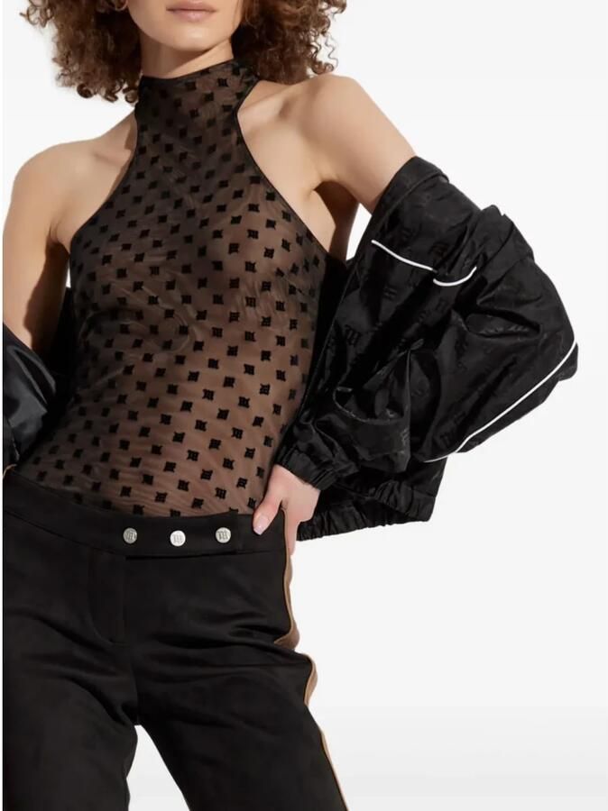 Misbhv Zwart Monogram Halter Top Mesh Black Dames - Foto 2