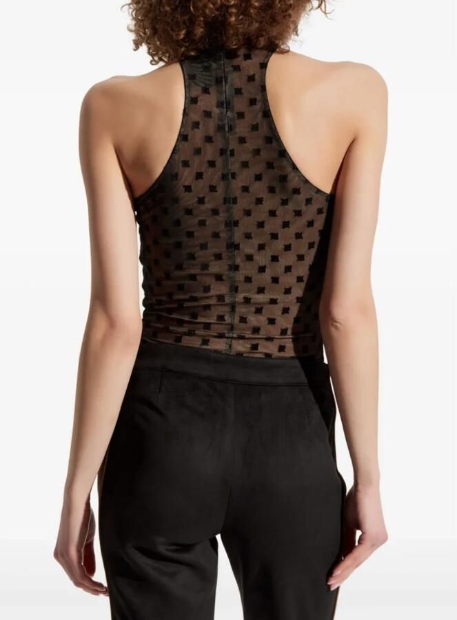 Misbhv Zwart Monogram Halter Top Mesh Black Dames - Foto 5