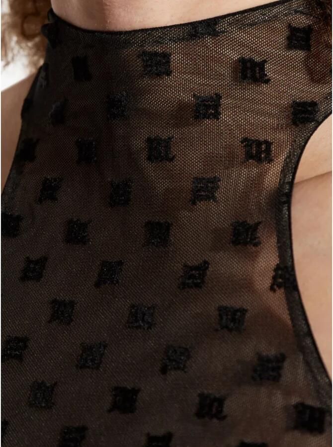 Misbhv Zwart Monogram Halter Top Mesh Black Dames - Foto 3