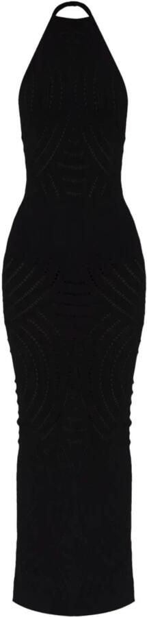 Misbhv Zwarte Halter Maxi Jurk Black Dames