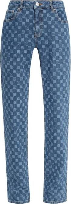 Misbhv Monogram jeans met een hoge taille Blue Dames