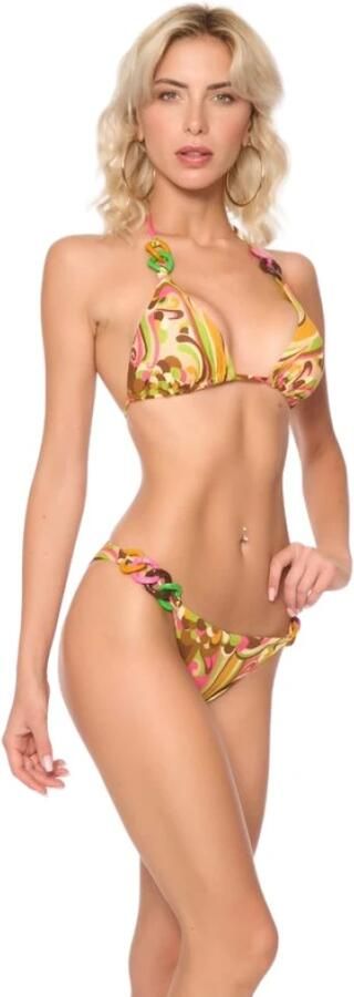Miss Bikini Kleurrijke Ketting Golf Driehoek Bikini Multicolor Dames