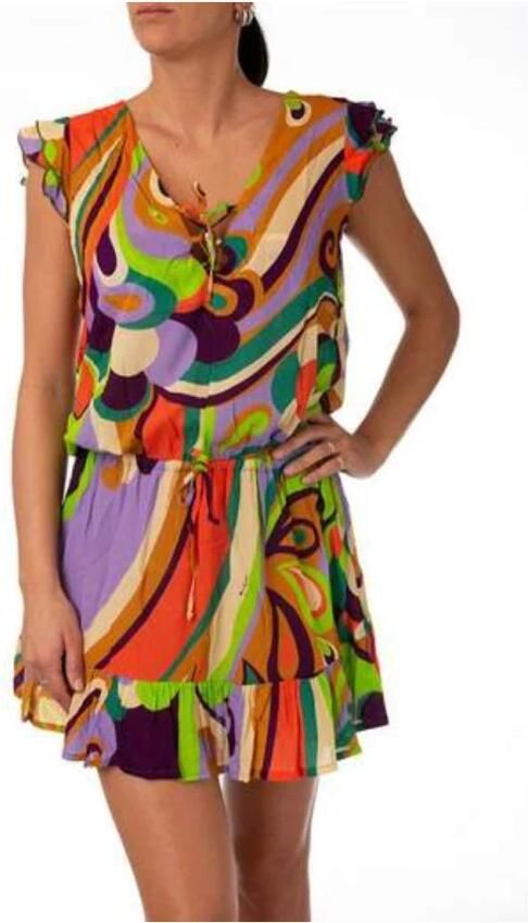Miss Bikini Korte Mouw Aletta Jurk Multicolor Dames