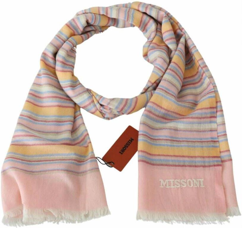 Missoni Multicolor Cashmere Uni Neck Wrap Scarf Roze