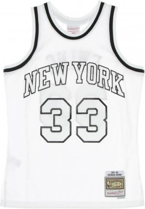 Mitchell & Ness Basketball jersey manba witte zwarte swingman jersey hardhout klassiekersr. 33 Patrick Ewing 1991-92eykni Wit Heren