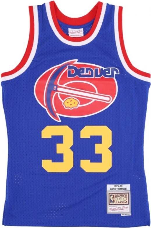Mitchell & Ness Basketball jersey NBA Dark Jersey Hardwood Classics No 33 Thompson 1975-76 Dennug Blauw Heren