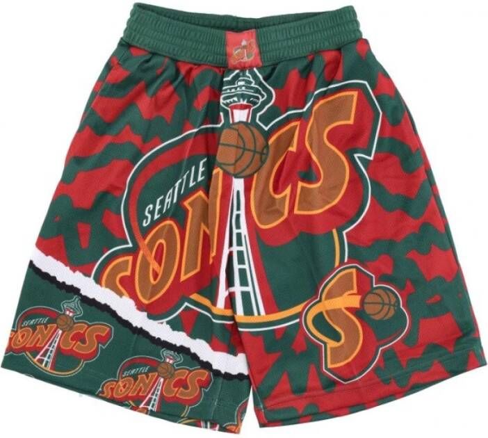 Mitchell & Ness BasketbalshortsBA Jumbotron 2.0 Mesh Short Sezeup Groen Heren