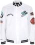 Mitchell & Ness Satin Bomber Jacket White Heren - Thumbnail 1