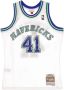 Mitchell & Ness Canotta Basket NBA Swingman Jersey Hardwood Classics No41 Dirk Nowitzki 1998-99 Dalmav Home White Heren - Thumbnail 1