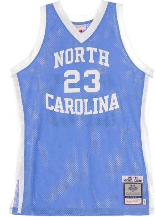 Mitchell & Ness Canotta Basket Ncaa Authentieke Jersey No23 Michael Jordan Unctar Home Blauw Heren
