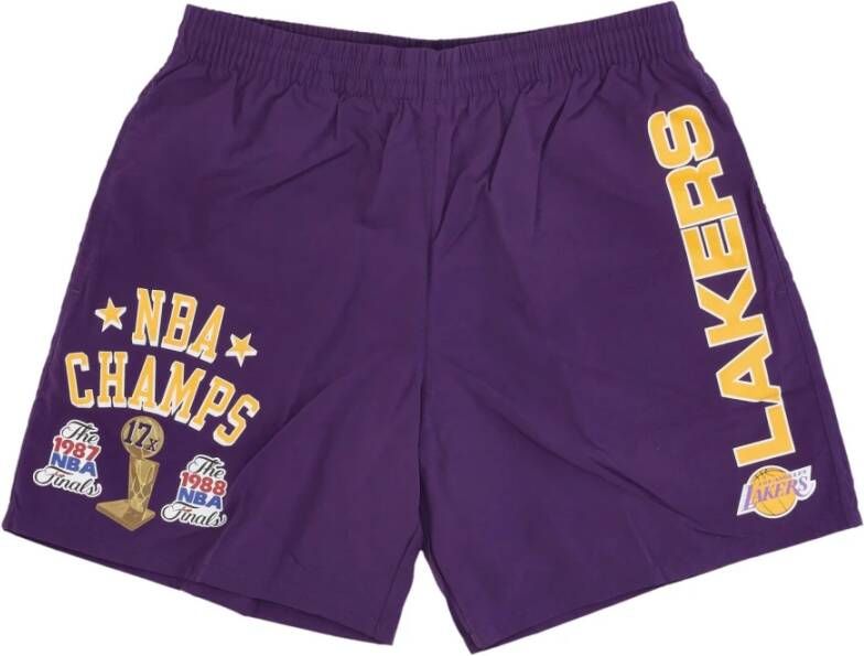 Mitchell & Ness Casual Shorts Paars Heren