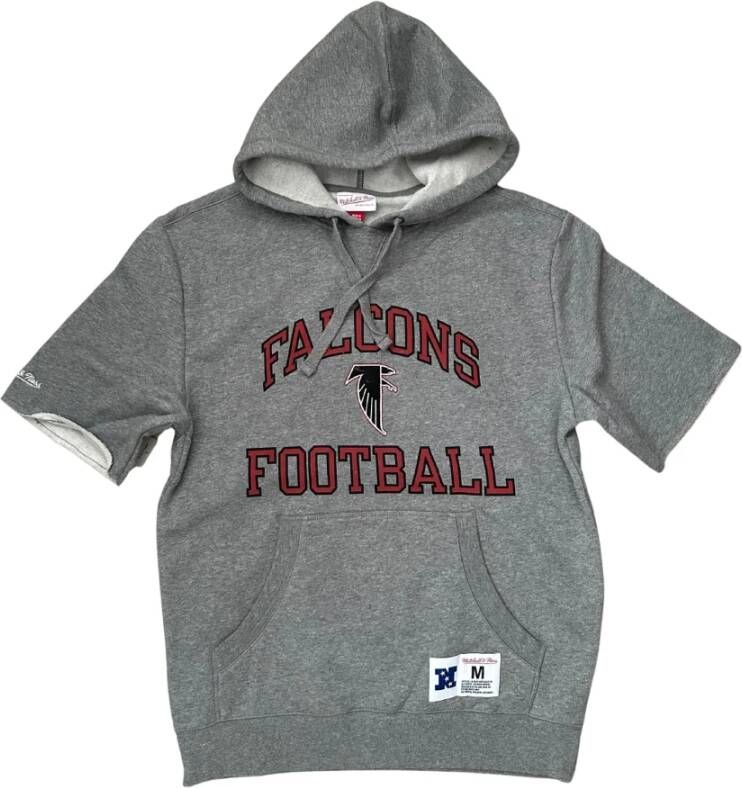 Mitchell & Ness Atlanta Falcons Korte Mouw Fleece Hoodie Grijs Heren